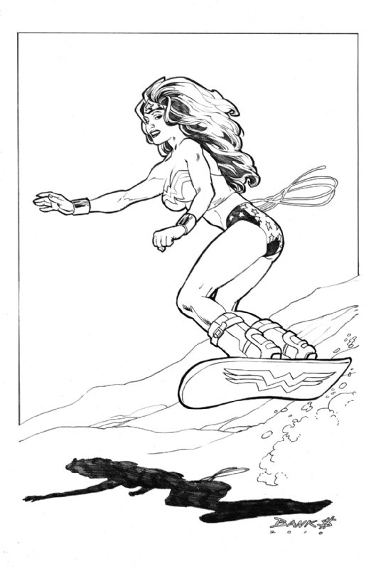 Wonder Woman snowboard, in Darryl Banks's Roughs, Sketches and other